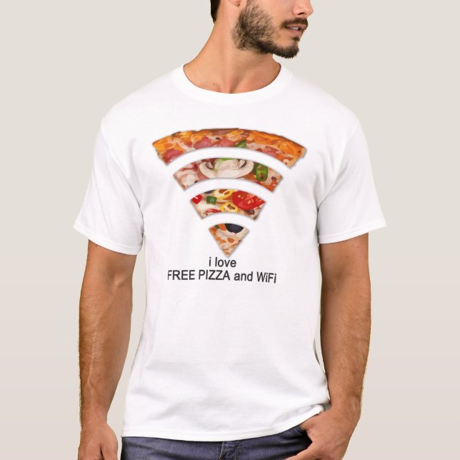 CAMISETA PIZZA LIVRE E WIFI (Frente)