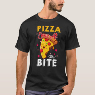 Camiseta Pizza Love In First Bite Namorados Pizza Italiana
