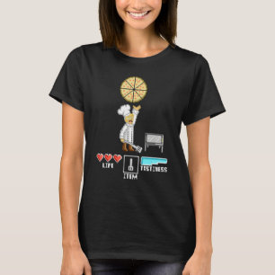 Camiseta Pizza Maker Chef Pixel 8 Bits Consola de Jogo Retr