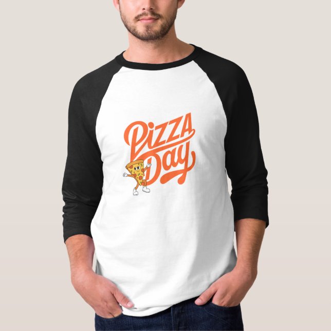 Camiseta Pizza Man com Pizza Day (Frente)