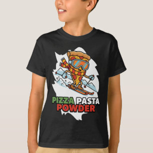 Camiseta Pizza, Massa, Pó - Fatia de Pizza Engraçada de Esq