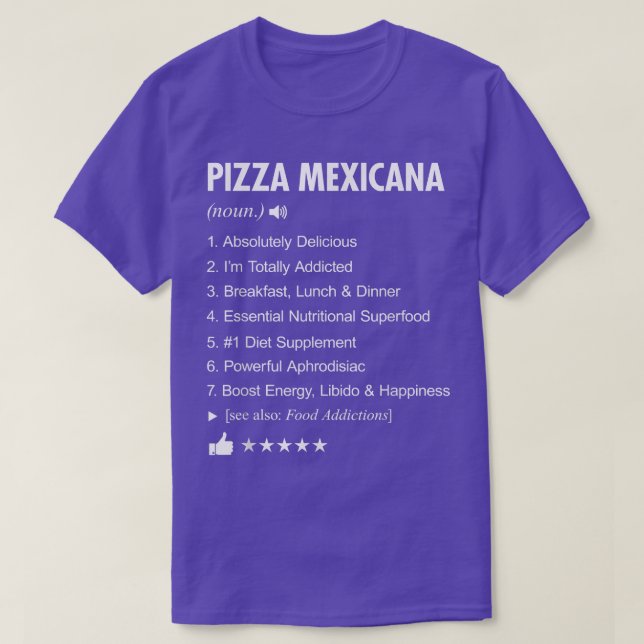 Camiseta Pizza Meicana Definition Meaning Funny  (Frente do Design)
