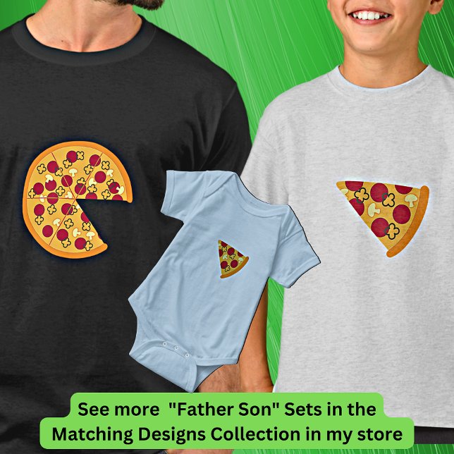 Camiseta Pizza menos fatia, Correspondente Pai Filho, Pai (Criador carregado)