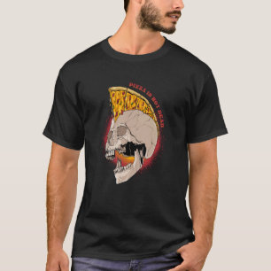 Camiseta Pizza Não É Morto Mohawk Skull Punk Metalhead Pizz