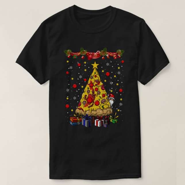 Camiseta Pizza Natal Pizza Árvore de Natal (Frente do Design)