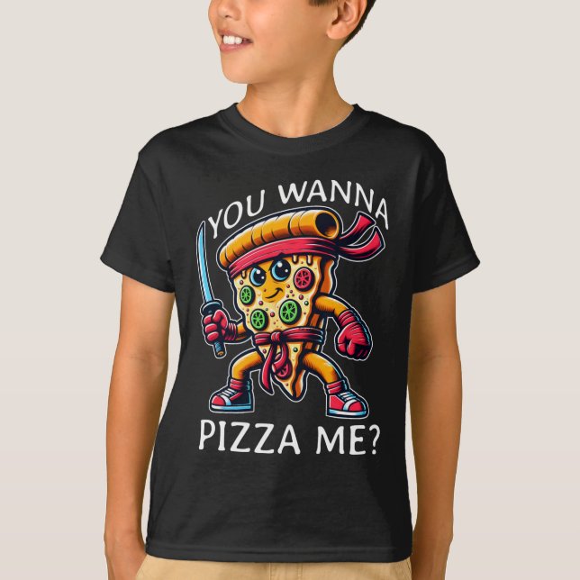Camiseta Pizza Ninja Estilo Karate Você Quer Uma Pizza De M (Frente)