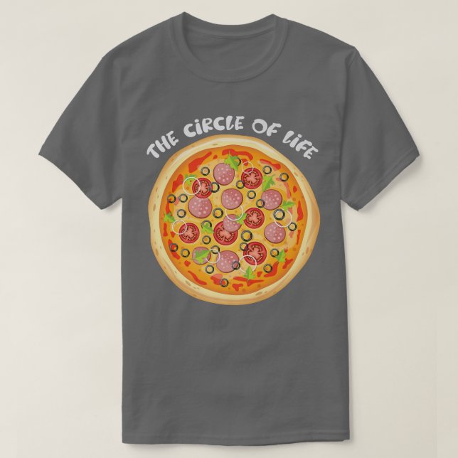 Camiseta Pizza O Círculo Da Vida Pizza Sobrevive A Foodie E (Frente do Design)