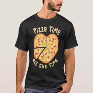 Camiseta Pizza o Tempo Todo Coração de Pizza Dia dos Namora