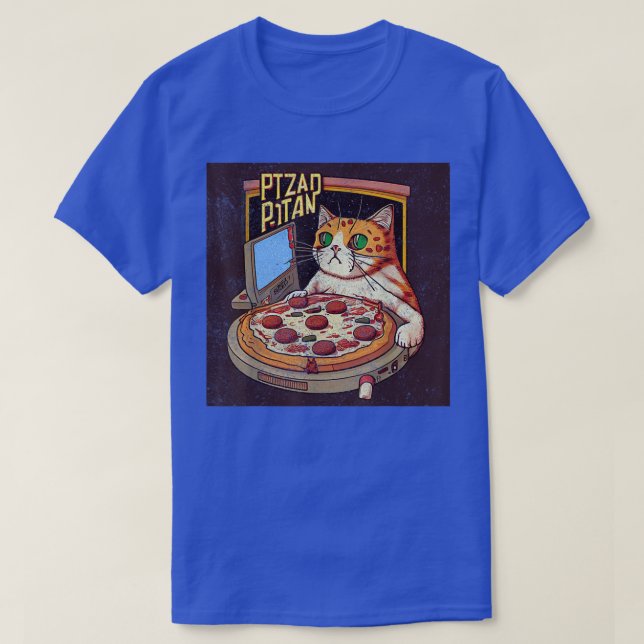 Camiseta Pizza para Jogos de Gato (Frente do Design)
