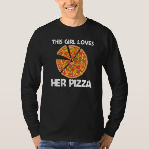Camiseta Pizza Para Meninas Crianças Fatia de Pizza Italian