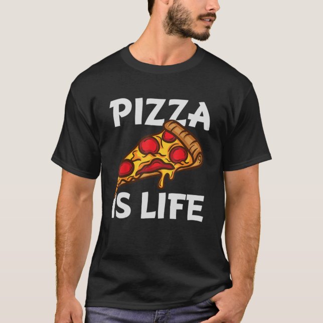 Camiseta Pizza Para Pizza Meninas Pizza É Vida (Frente)