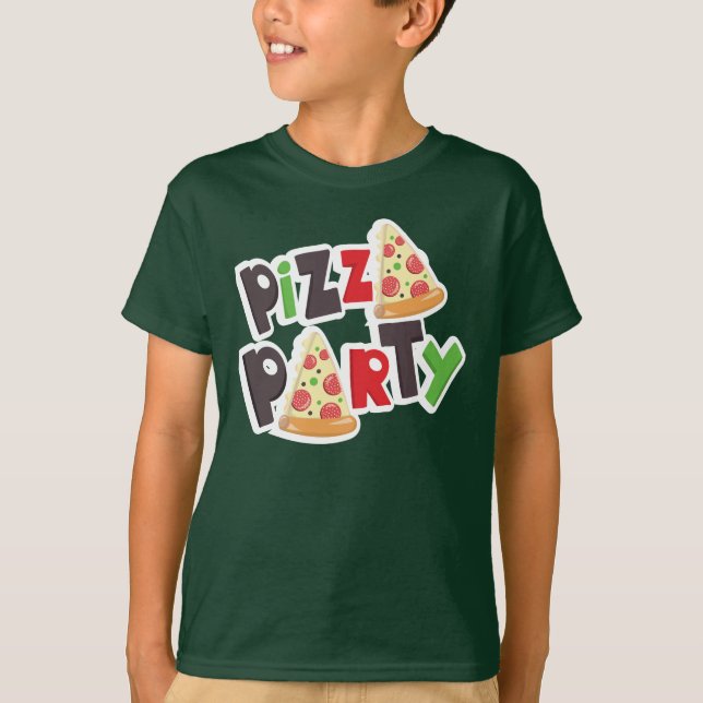 Camiseta Pizza Party Basic Hanes ComfortSoft® T-Shirt (Frente)