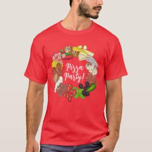 Camiseta Pizza Party Topping Italiana Comida Pizzeria Pie