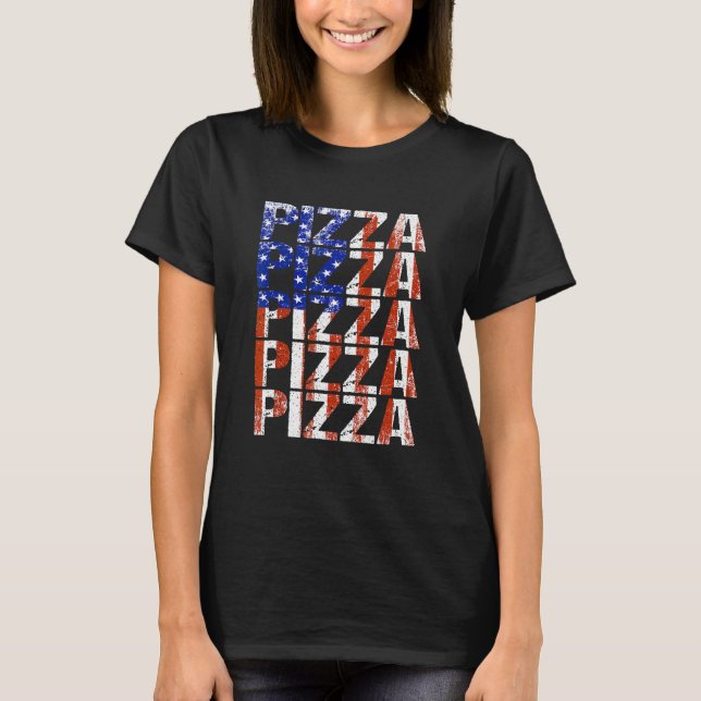 Camiseta Pizza Patriótica US Flag Pizza (Frente)