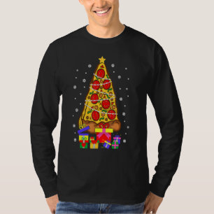 Camiseta Pizza Pepperoni Homemade Fatia Árvore de Natal Lig