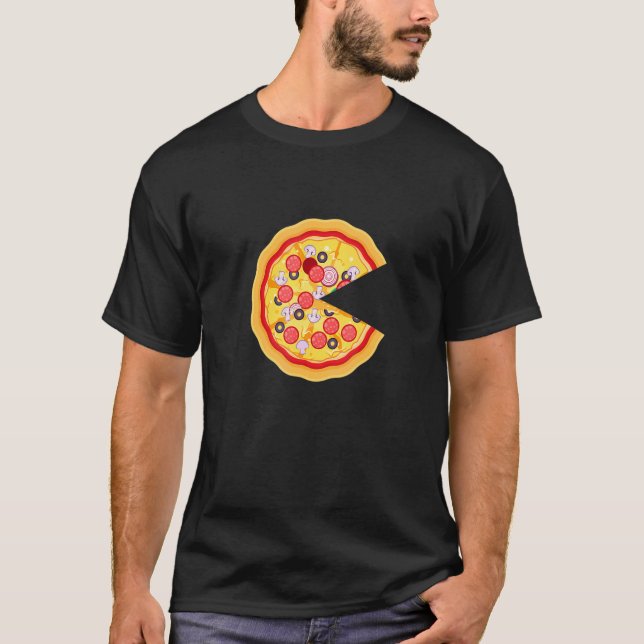 Camiseta Pizza Pie Fatia Em Falta Pai E Filho (Frente)