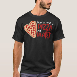 Camiseta Pizza Pie Heart Shapny Engraçado Comida Pun Piada