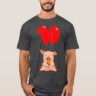 Camiseta Pizza Pig 10º Aniversário Crianças Festa Balão