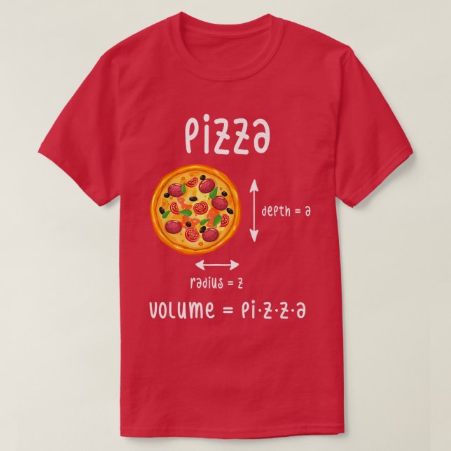 Camiseta Pizza Profundidade A Radius Z Volume Math Fast Com (Frente do Design)
