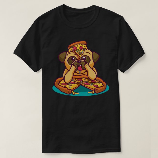 Camiseta Pizza Pug T-Shirt (Frente do Design)