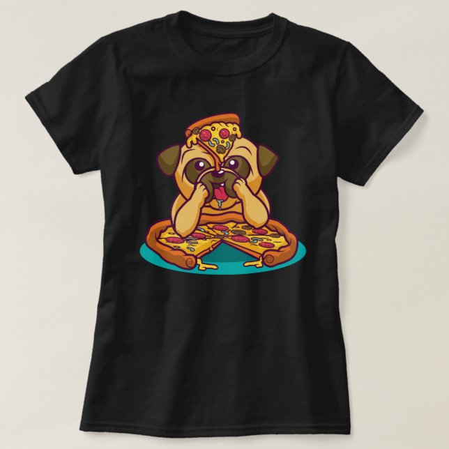 Camiseta Pizza Pug T-Shirt (Frente do Design)