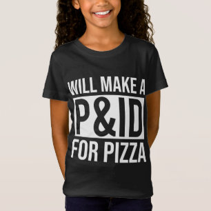 Camiseta Pizza Química Engraçada de Engenheiro P&ID