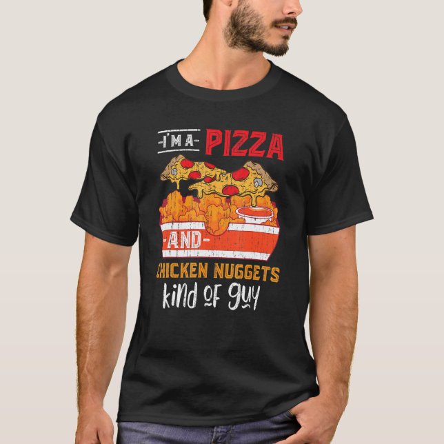 Camiseta Pizza Rápida Galinha Nuggen Galinha Foodie Nu (Frente)