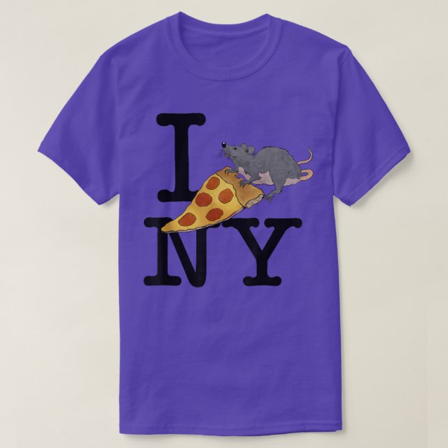Camiseta Pizza Rat, adoro Nova York, Pizza, Irônico (Frente do Design)