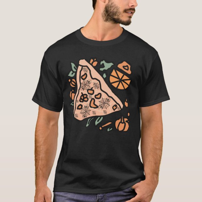 Camiseta Pizza retrô com torção de abóbora (Frente)