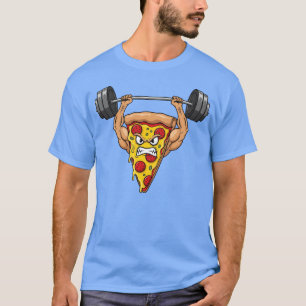 Camiseta Pizza salame condicionamento físico haltere pesos 