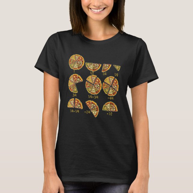 Camiseta Pizza Salami Cheese Quick Math Fractions Funny Mat (Frente)