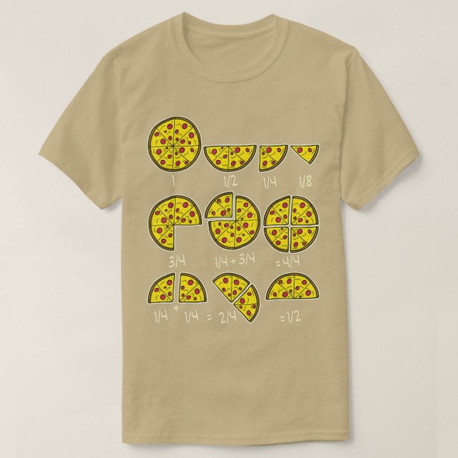 Camiseta Pizza Salami Queijo Matemático Rápido Teac (Frente do Design)