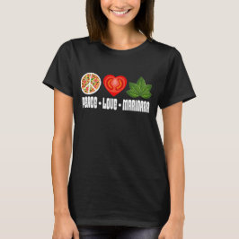 Camiseta Pizza - Sinal de Paz Tomato Heart e Folhas de Basi