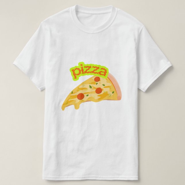 Camiseta Pizza Slice Art - Cheesy Delicious Food  (Frente do Design)