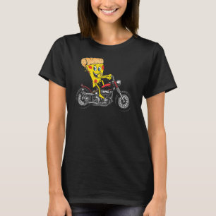 Camiseta Pizza Slice Em Motocicleta