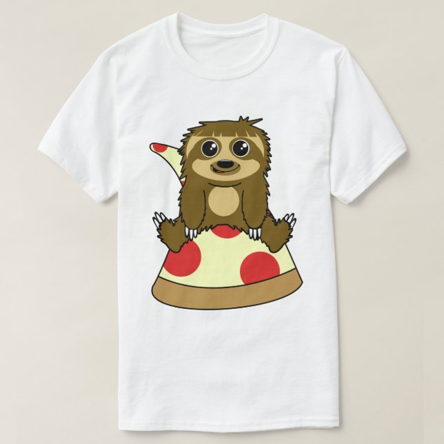 Camiseta Pizza Sloth (Frente do Design)