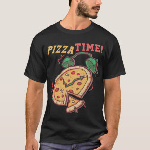 Camiseta Pizza Tempo Engraçado Pizza Alarm Pizza Pizza Itál
