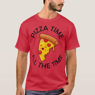 Camiseta Pizza Tempo Inteiro Comida Folheto do Pizza Dizend