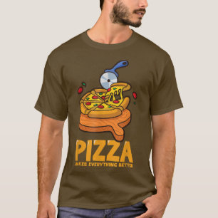 Camiseta Pizza Torna Tudo Mais Engraçado Pizza