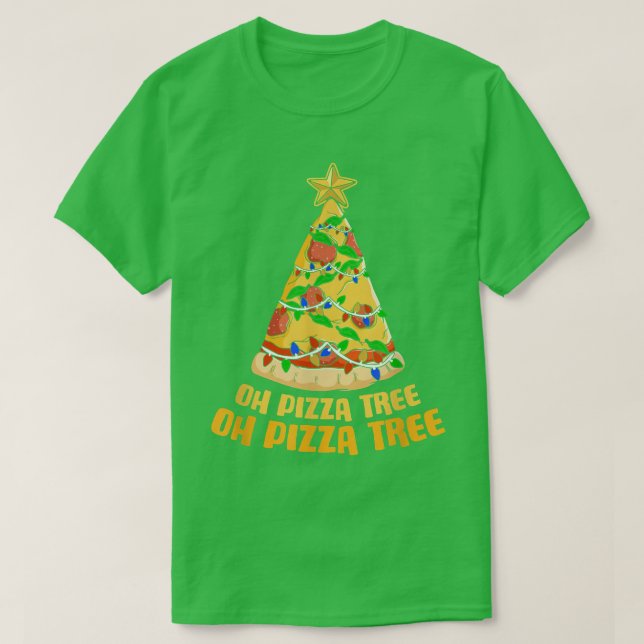 Camiseta Pizza Tree Queijo de Comida de Natal Fazendo Pizza (Frente do Design)
