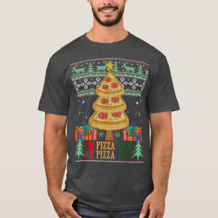 Camiseta Pizza Tree Xmas Comida presente na árvore de pizza
