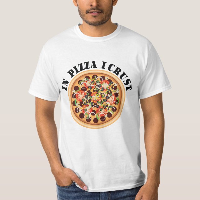 Camiseta Pizza Tshirt - Na Pizza I Crust (Frente)