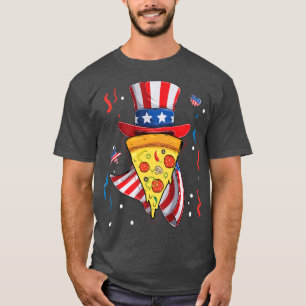 Camiseta Pizza Us Flag Hat 4 De Julho Meninas Comida