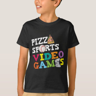 Camiseta Pizza Videos games Vídeo Jogador Comida Esportes L