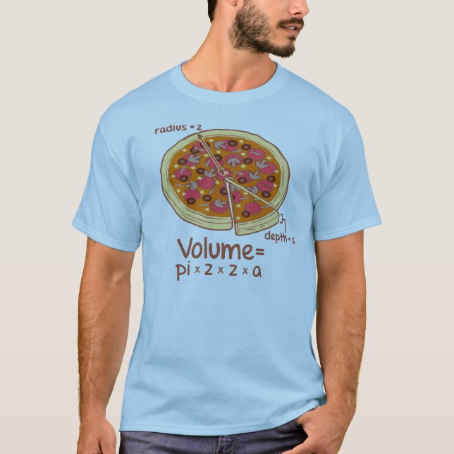 Camiseta Pizza Volume Fórmula Matemática = Pi*z*z*a (Frente)