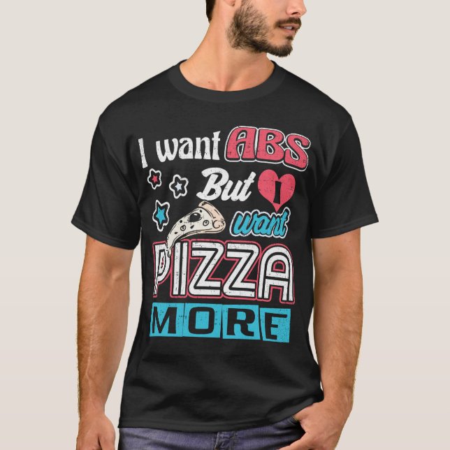 Camiseta Pizza vs Abs - Dieta em Massa - Novidade Engraçada (Frente)
