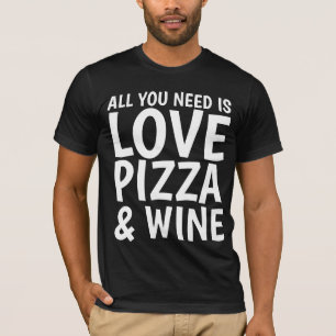 Camiseta PIZZA WINE ADORA T-shirts engraçadas