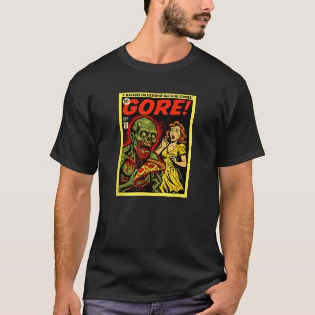 Camiseta Pizza Zombie Gore Horror Cobrir (Frente)
