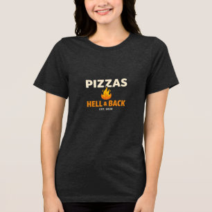 Camiseta Pizzas Over Hell & Back – L Pizza Engraça