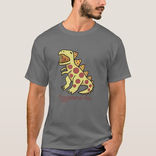 Camiseta Pizzasaurus Rex Pizza E Dinossauro (Frente)